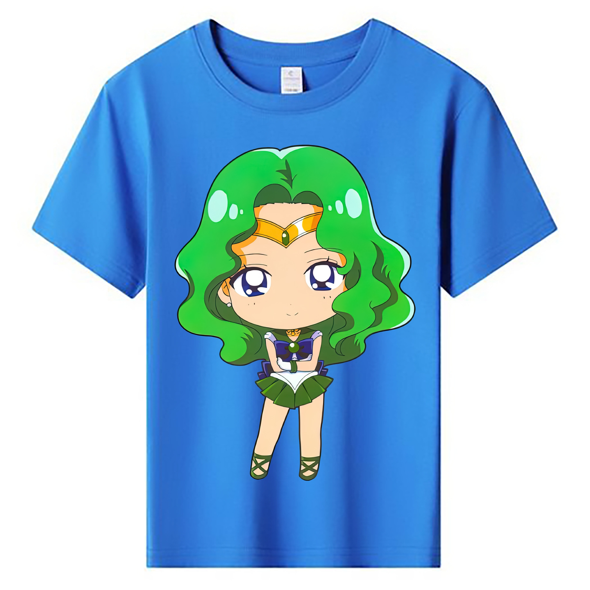 （画像用） 美少女戦士セーラームーン 海王 みちる（かいおう みちる） Sailor Moon Kaiou Michiru 綿100％キッズTシャツ（フロントプリント）
